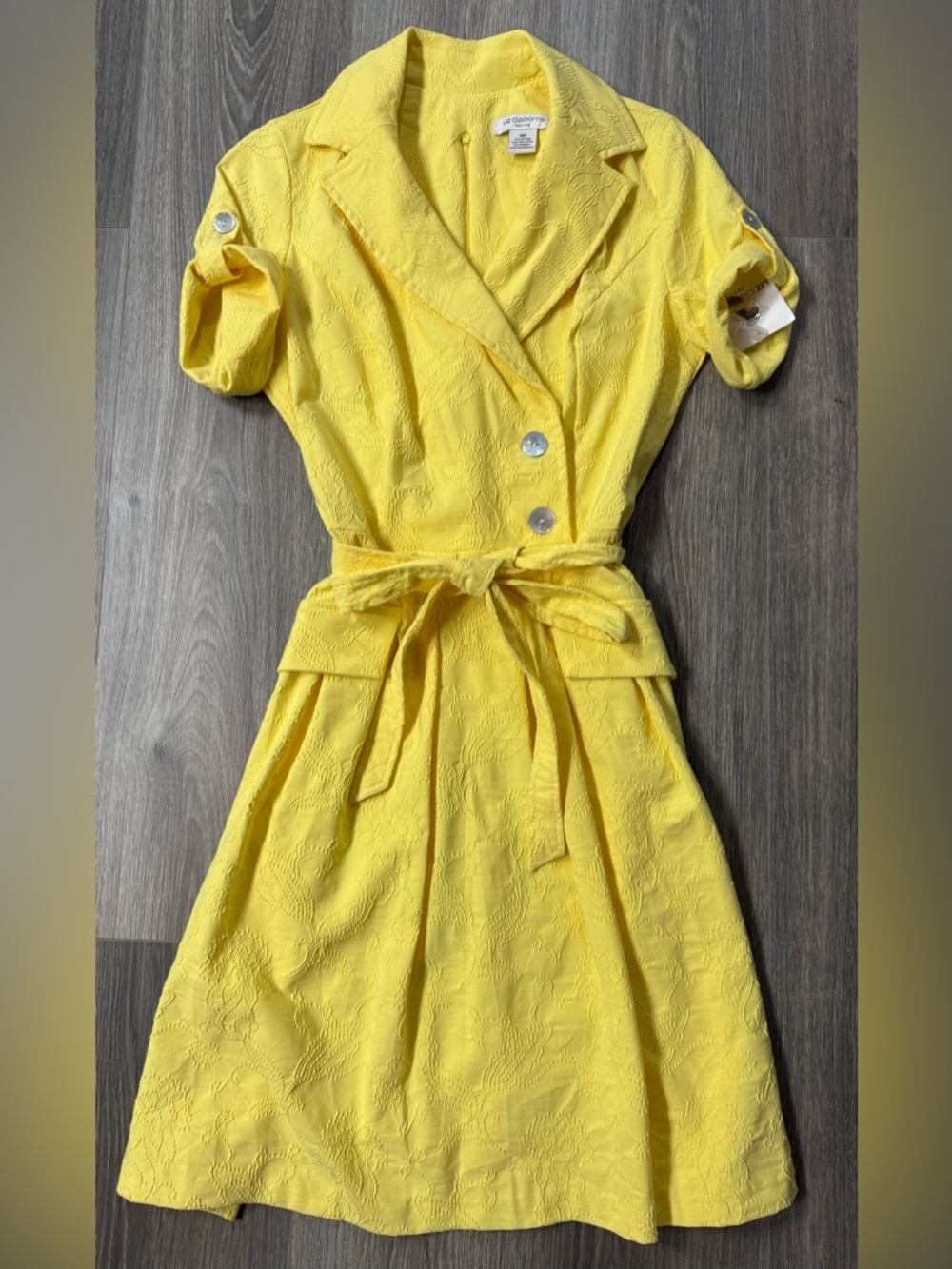 Liz Claiborne Yellow Textured Fit Flare Dress Kentucky Derby Spring Wedding 10P